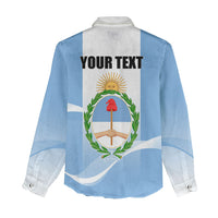 Personalized Argentina Flag Day Women Casual Shirt Sun Of May Sol De Mayo - National Emblem Patriotism