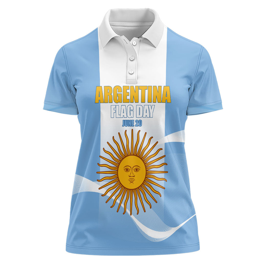 Personalized Argentina Flag Day Women Polo Shirt Sun Of May Sol De Mayo - National Emblem Patriotism