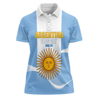 Personalized Argentina Flag Day Women Polo Shirt Sun Of May Sol De Mayo - National Emblem Patriotism