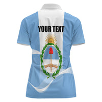Personalized Argentina Flag Day Women Polo Shirt Sun Of May Sol De Mayo - National Emblem Patriotism