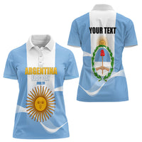 Personalized Argentina Flag Day Women Polo Shirt Sun Of May Sol De Mayo - National Emblem Patriotism
