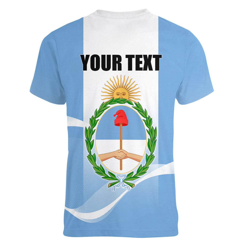Personalized Argentina Flag Day Women V-Neck T-Shirt Sun Of May Sol De Mayo - National Emblem Patriotism