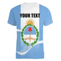 Personalized Argentina Flag Day Women V-Neck T-Shirt Sun Of May Sol De Mayo - National Emblem Patriotism