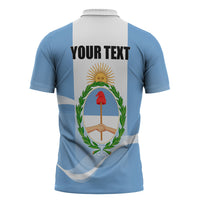 Personalized Argentina Flag Day Zipper Polo Shirt Sun Of May Sol De Mayo - National Emblem Patriotism