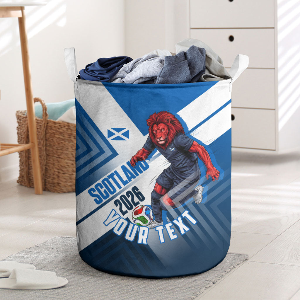 Personalized Scotland Football 2026 Laundry Basket Scottish Soccer Red Lion Mascot Saltire Cross