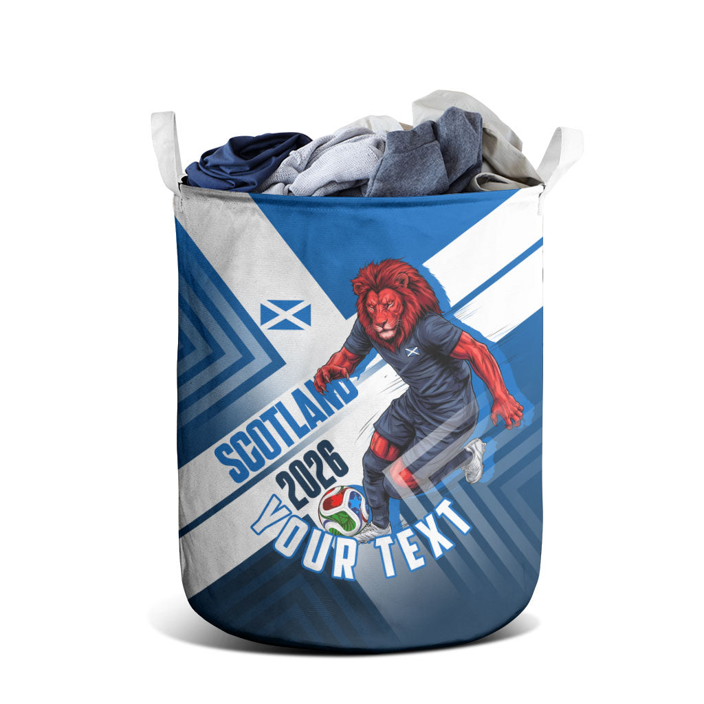 Personalized Scotland Football 2026 Laundry Basket Scottish Soccer Red Lion Mascot Saltire Cross