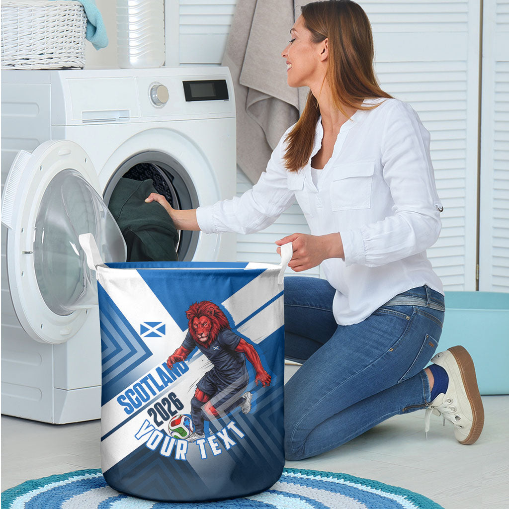 Personalized Scotland Football 2026 Laundry Basket Scottish Soccer Red Lion Mascot Saltire Cross