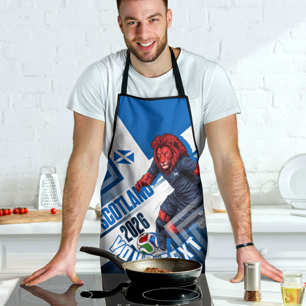 Personalized Scotland Football 2026 Apron Scottish Soccer Red Lion Mascot Saltire Cross