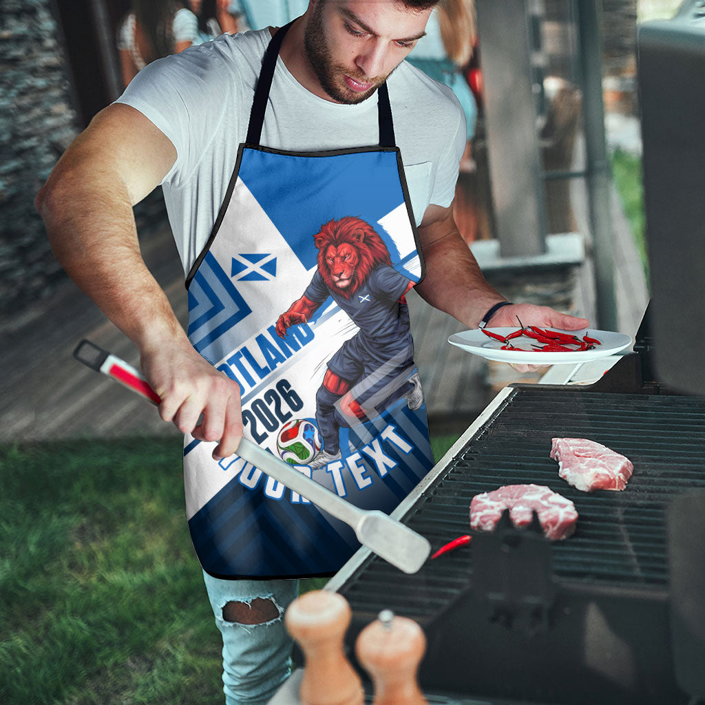 Personalized Scotland Football 2026 Apron Scottish Soccer Red Lion Mascot Saltire Cross
