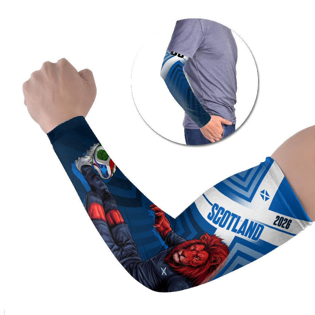 Personalized Scotland Football 2026 Arm Sleeves Scottish Soccer Red Lion Mascot Saltire Cross