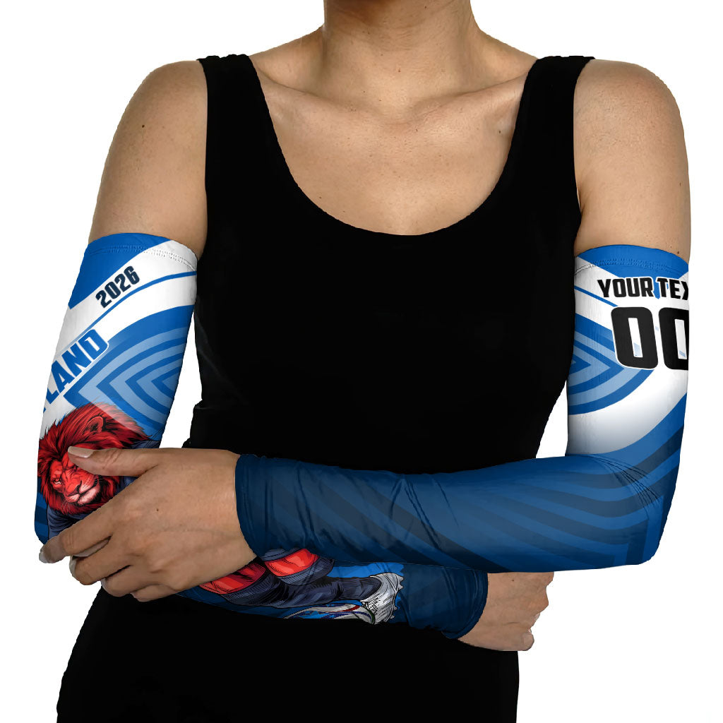 Personalized Scotland Football 2026 Arm Sleeves Scottish Soccer Red Lion Mascot Saltire Cross