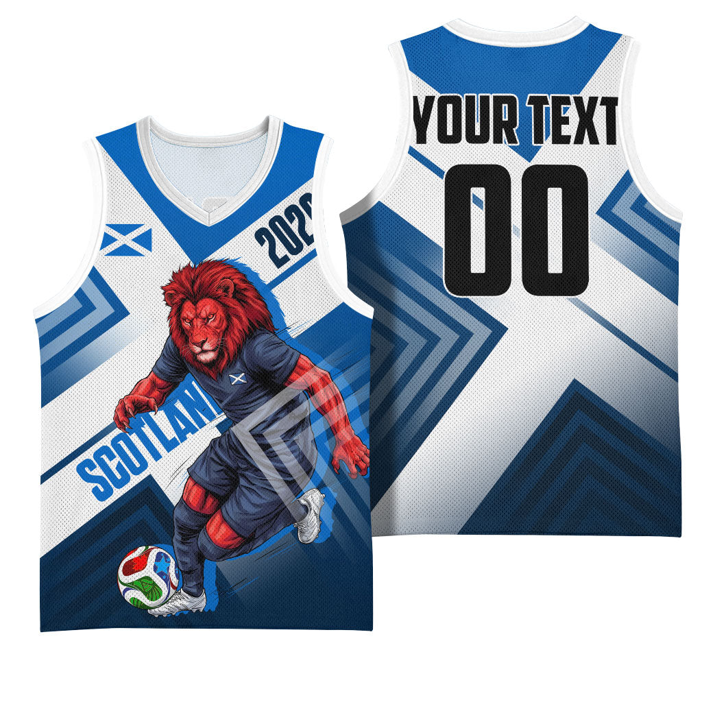 Personalized Scotland Football 2026 Basketball Jersey Scottish Soccer Red Lion Mascot Saltire Cross