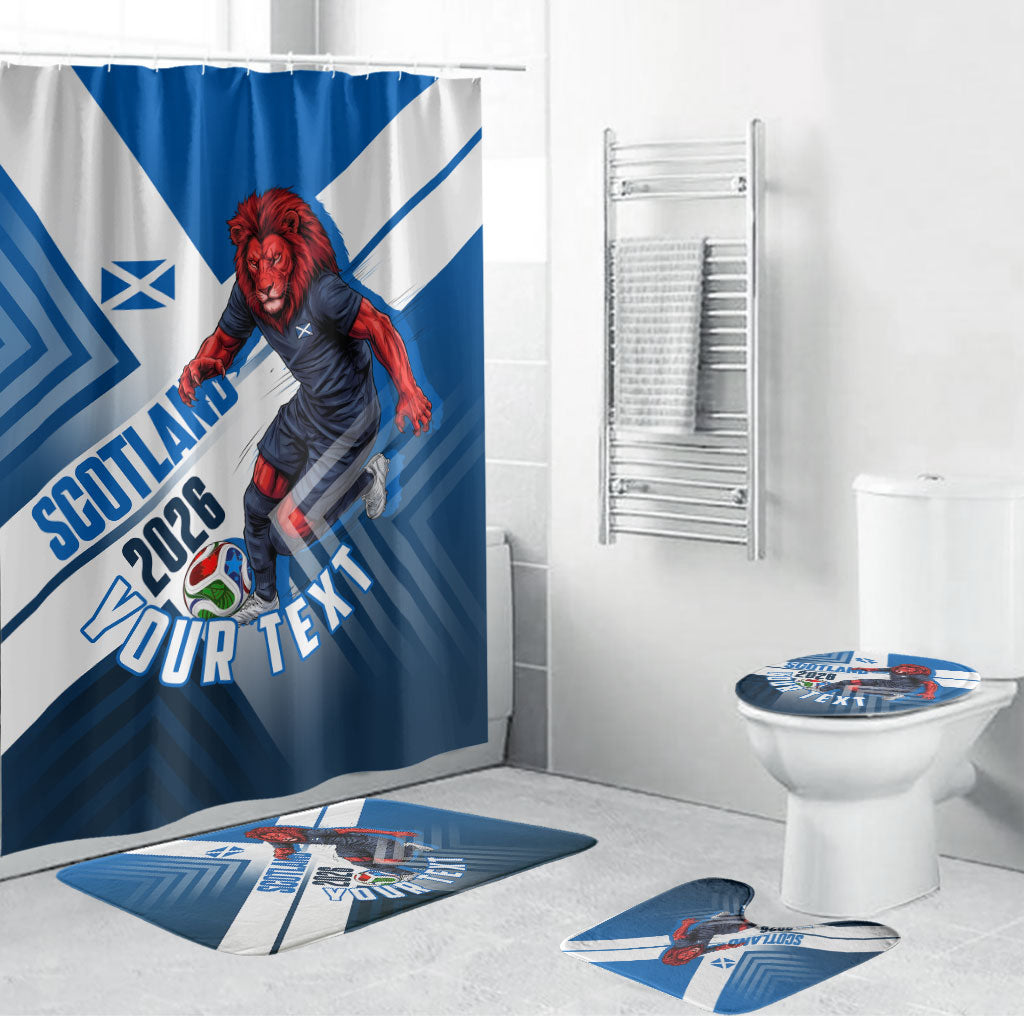 Personalized Scotland Football 2026 Bathroom Set Scottish Soccer Red Lion Mascot Saltire Cross