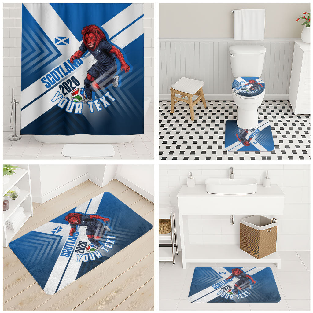 Personalized Scotland Football 2026 Bathroom Set Scottish Soccer Red Lion Mascot Saltire Cross
