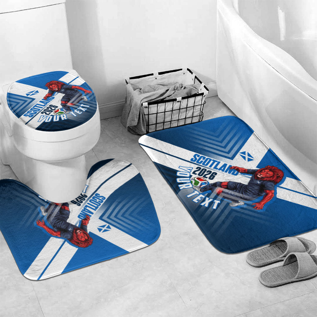Personalized Scotland Football 2026 Bathroom Set Scottish Soccer Red Lion Mascot Saltire Cross