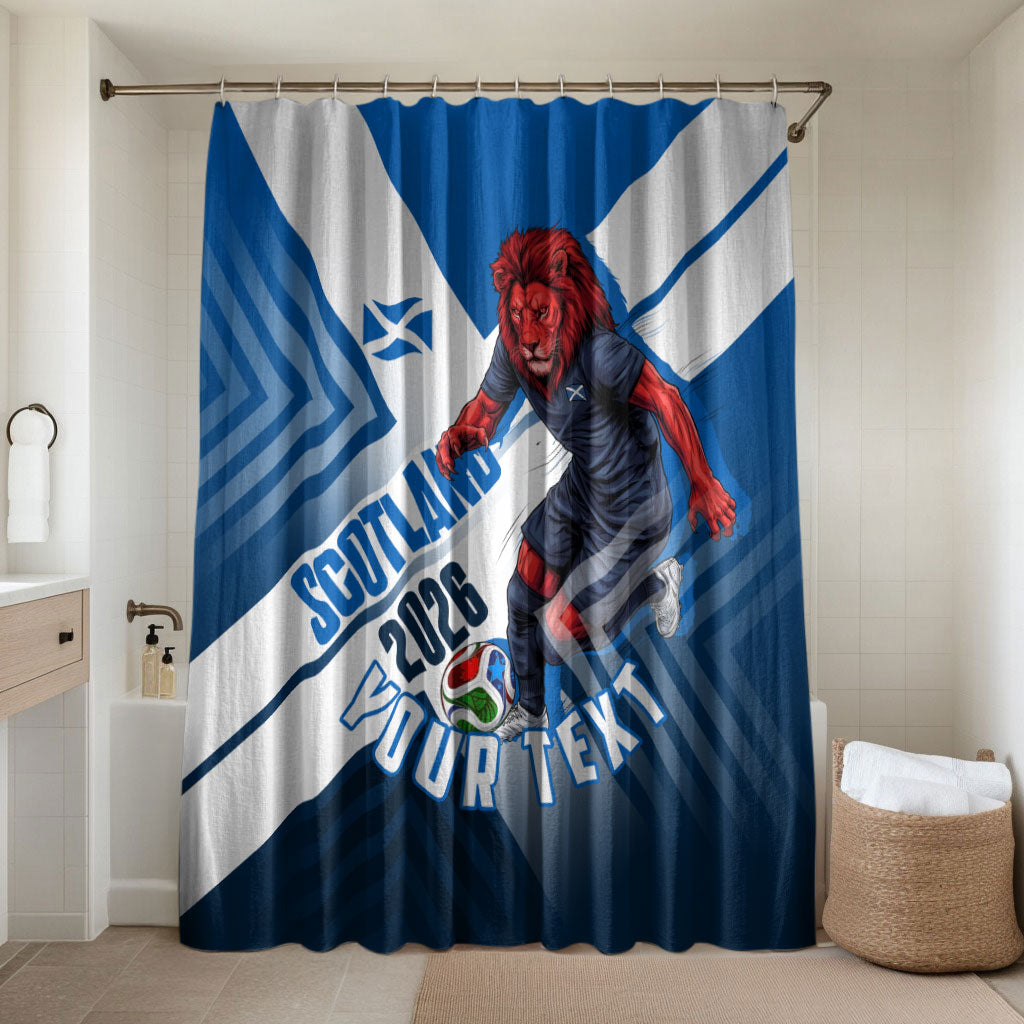 Personalized Scotland Football 2026 Bathroom Set Scottish Soccer Red Lion Mascot Saltire Cross