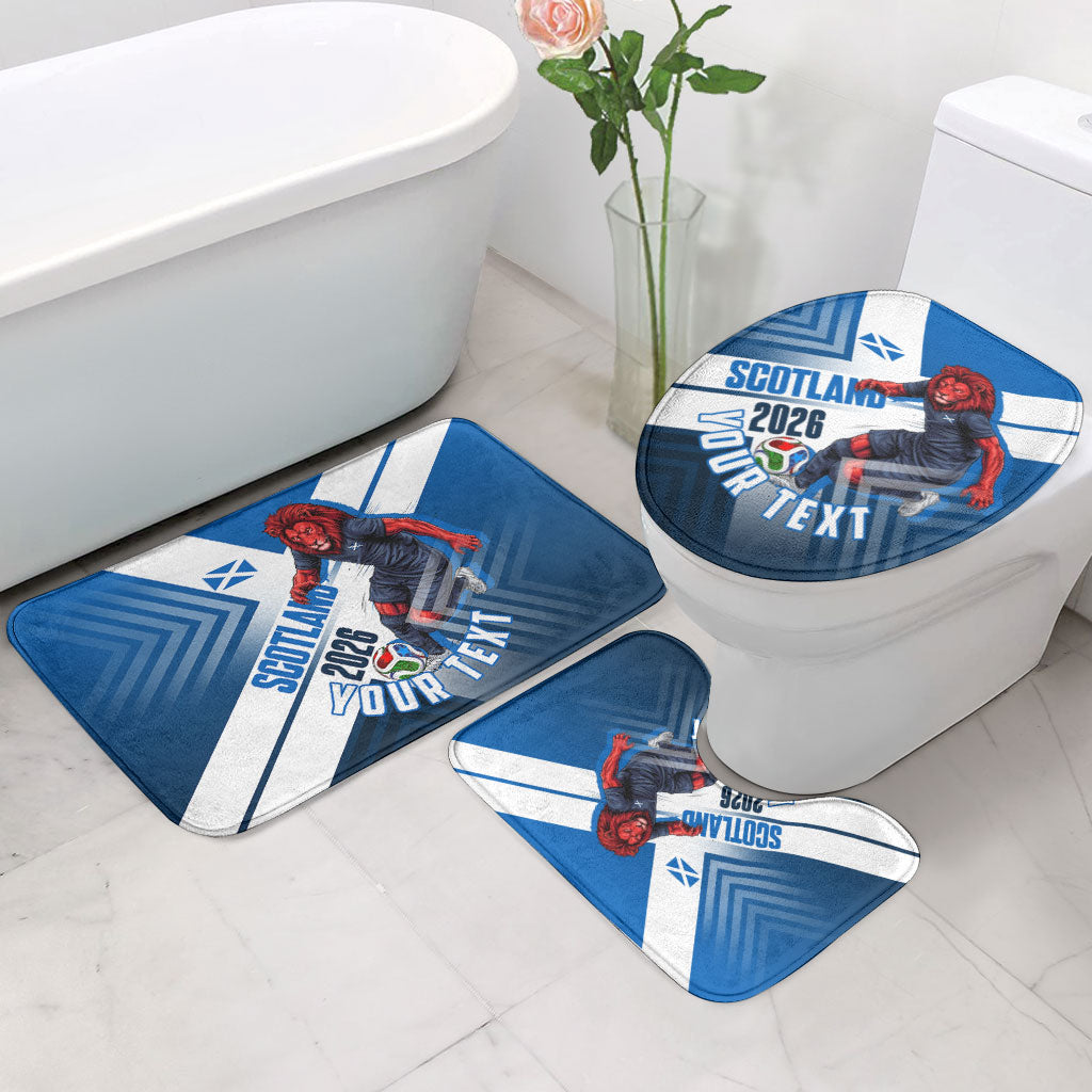 Personalized Scotland Football 2026 Bathroom Set Scottish Soccer Red Lion Mascot Saltire Cross