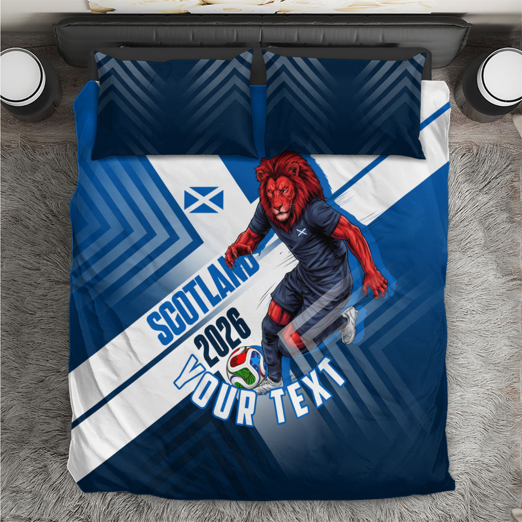Personalized Scotland Football 2026 Bedding Set Scottish Soccer Red Lion Mascot Saltire Cross