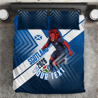 Personalized Scotland Football 2026 Bedding Set Scottish Soccer Red Lion Mascot Saltire Cross