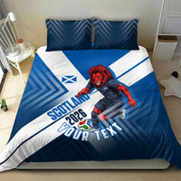 Personalized Scotland Football 2026 Bedding Set Scottish Soccer Red Lion Mascot Saltire Cross