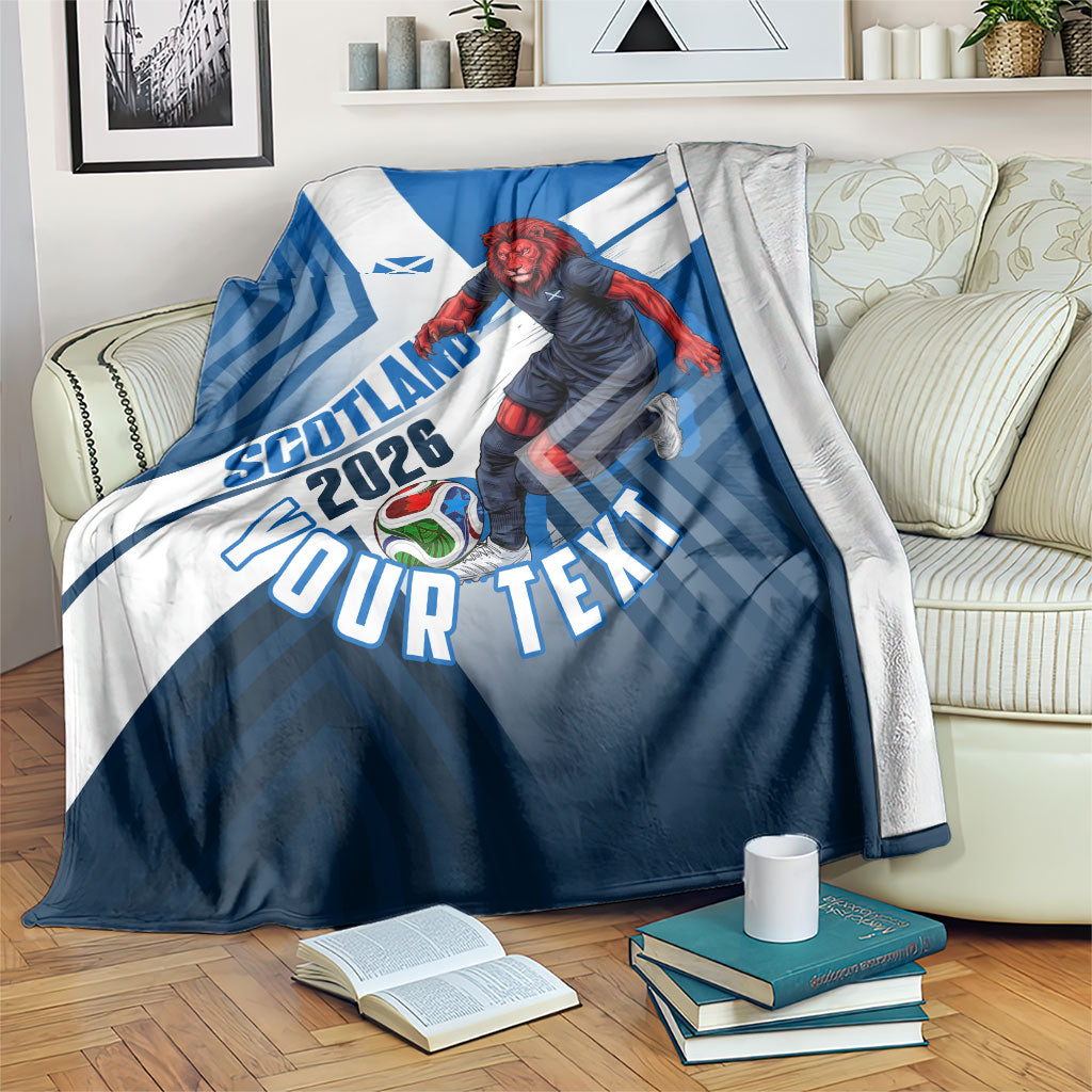 Personalized Scotland Football 2026 Blanket Scottish Soccer Red Lion Mascot Saltire Cross