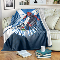 Personalized Scotland Football 2026 Blanket Scottish Soccer Red Lion Mascot Saltire Cross