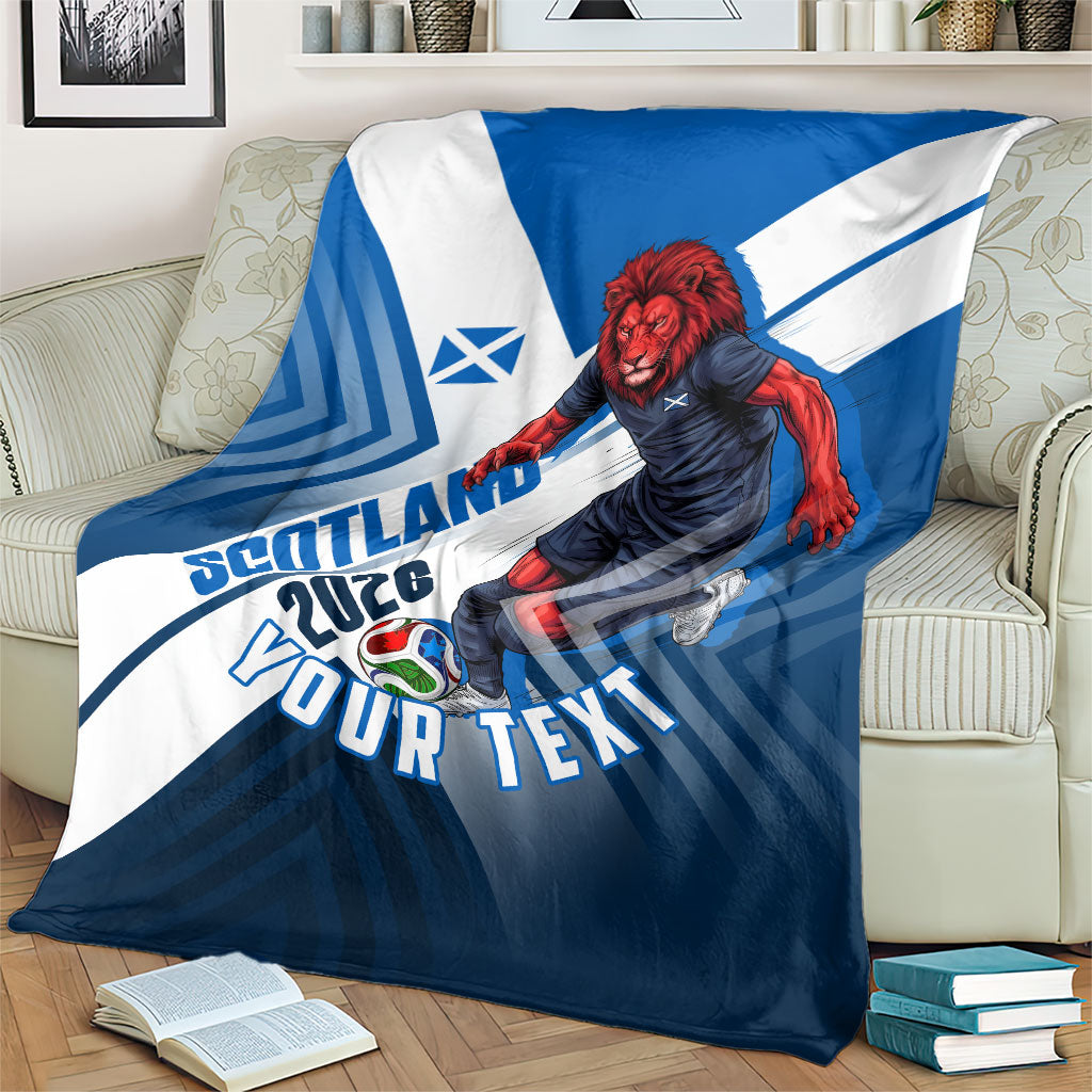 Personalized Scotland Football 2026 Blanket Scottish Soccer Red Lion Mascot Saltire Cross