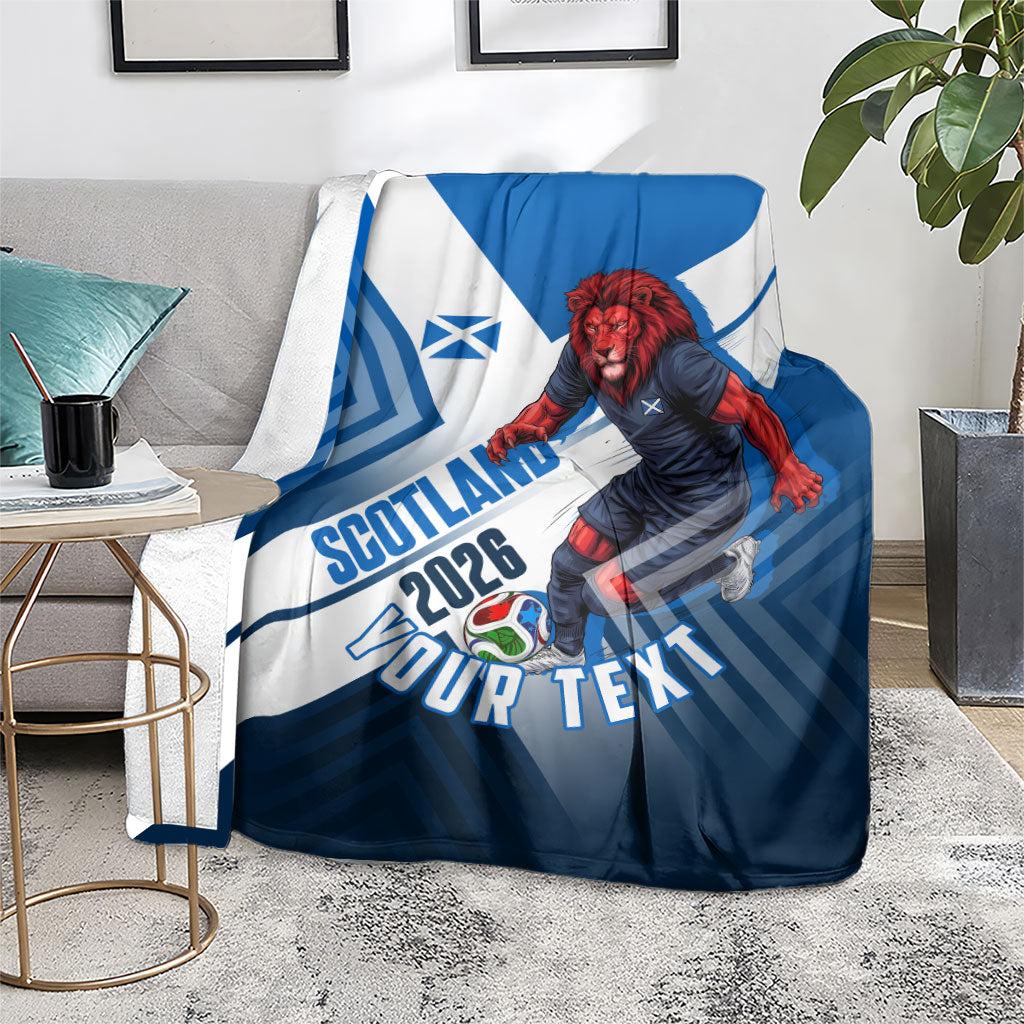 Personalized Scotland Football 2026 Blanket Scottish Soccer Red Lion Mascot Saltire Cross