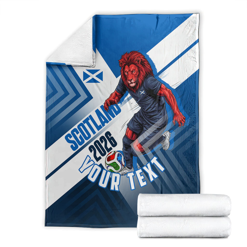 Personalized Scotland Football 2026 Blanket Scottish Soccer Red Lion Mascot Saltire Cross