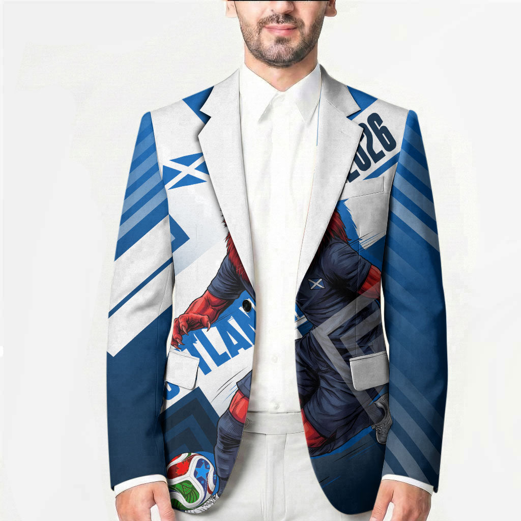 Personalized Scotland Football 2026 Blazer Scottish Soccer Red Lion Mascot Saltire Cross