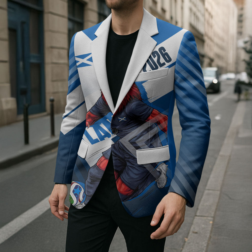 Personalized Scotland Football 2026 Blazer Scottish Soccer Red Lion Mascot Saltire Cross