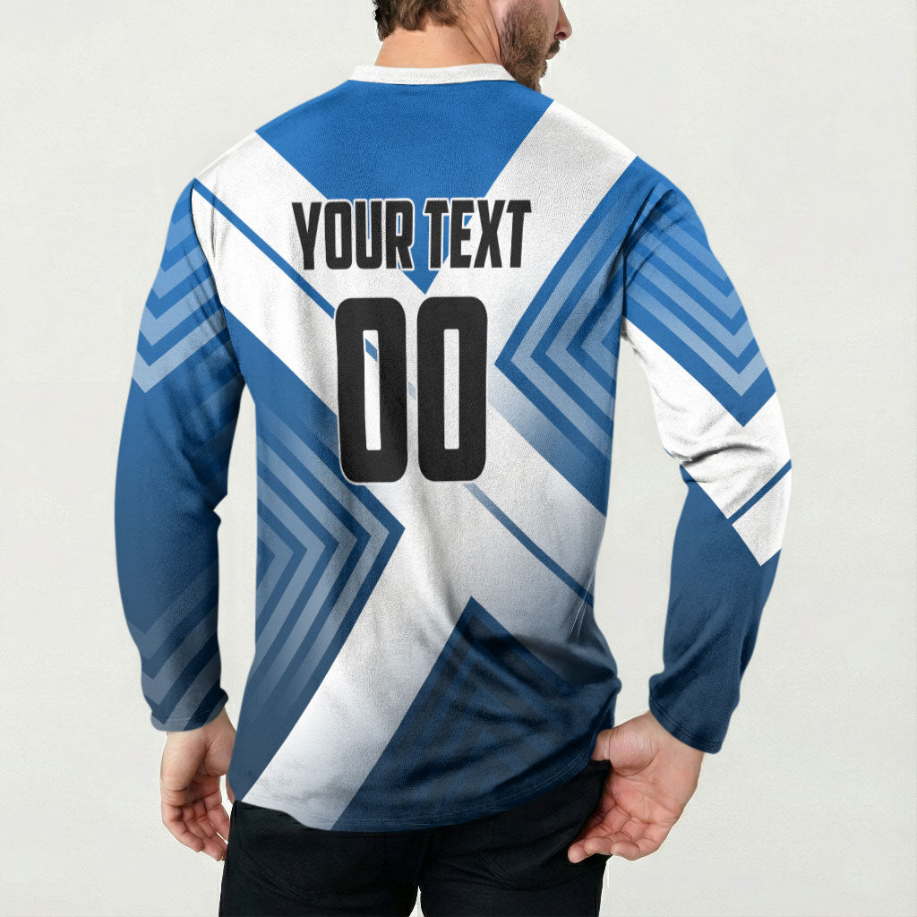 Personalized Scotland Football 2026 Button Sweatshirt Scottish Soccer Red Lion Mascot Saltire Cross
