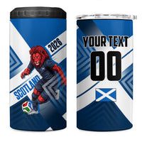 Personalized Scotland Football 2026 4 in 1 Can Cooler Tumbler Scottish Soccer Red Lion Mascot Saltire Cross