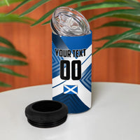 Personalized Scotland Football 2026 4 in 1 Can Cooler Tumbler Scottish Soccer Red Lion Mascot Saltire Cross