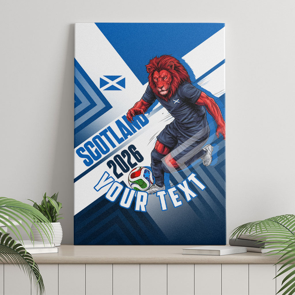Personalized Scotland Football 2026 Canvas Wall Art Scottish Soccer Red Lion Mascot Saltire Cross