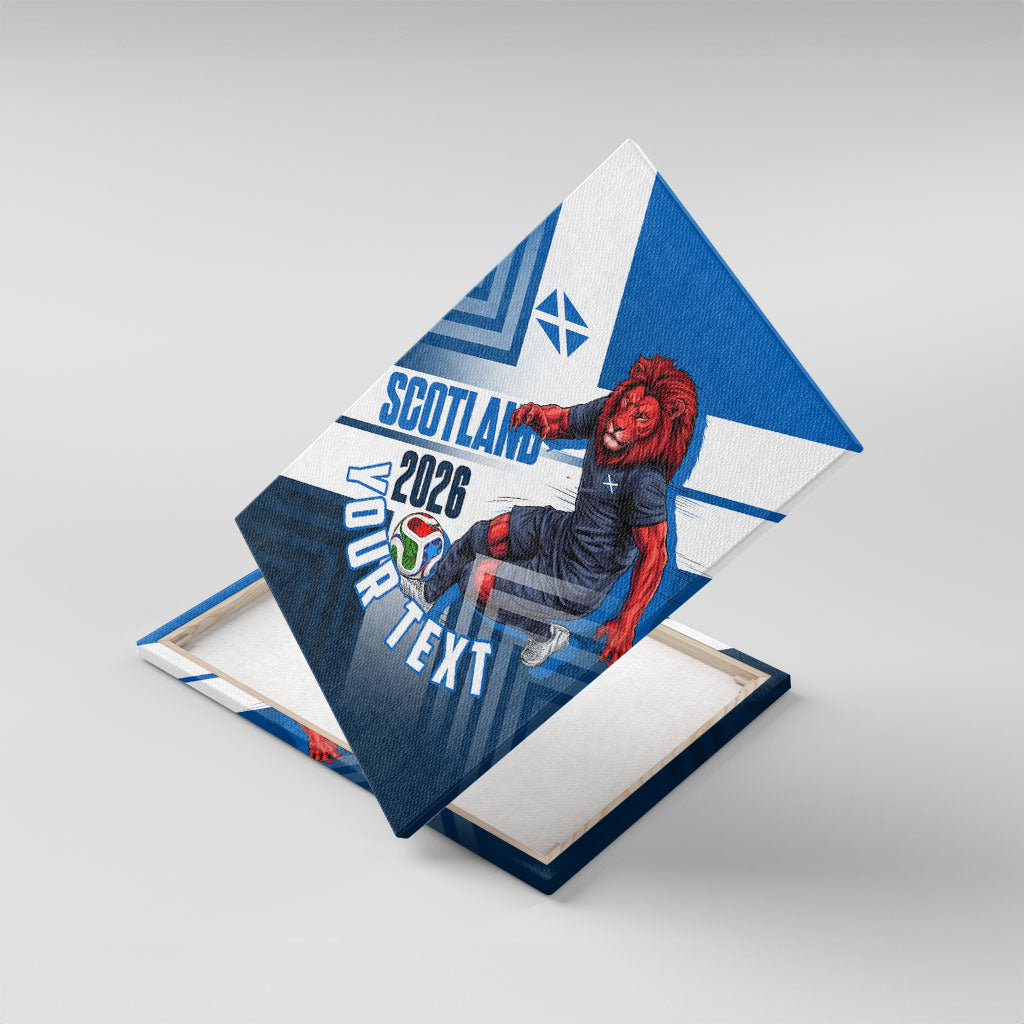 Personalized Scotland Football 2026 Canvas Wall Art Scottish Soccer Red Lion Mascot Saltire Cross