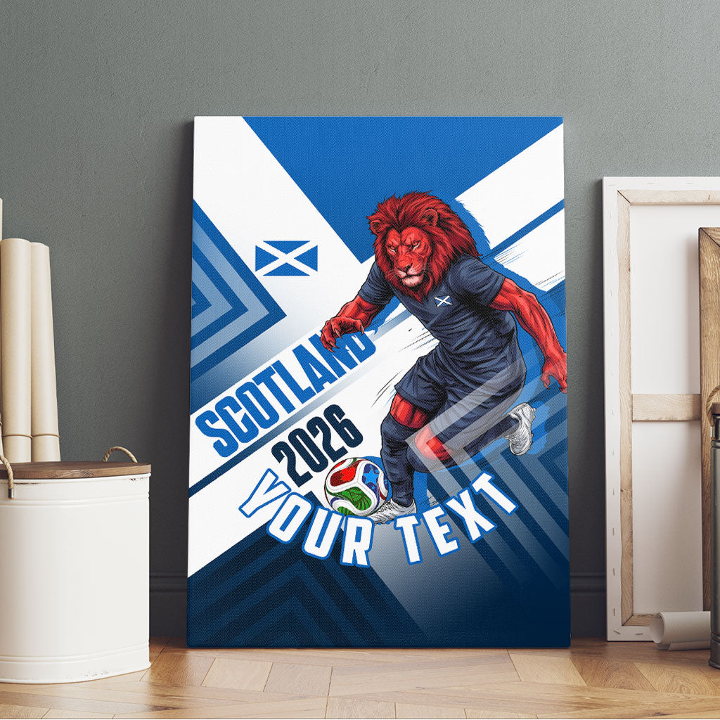 Personalized Scotland Football 2026 Canvas Wall Art Scottish Soccer Red Lion Mascot Saltire Cross