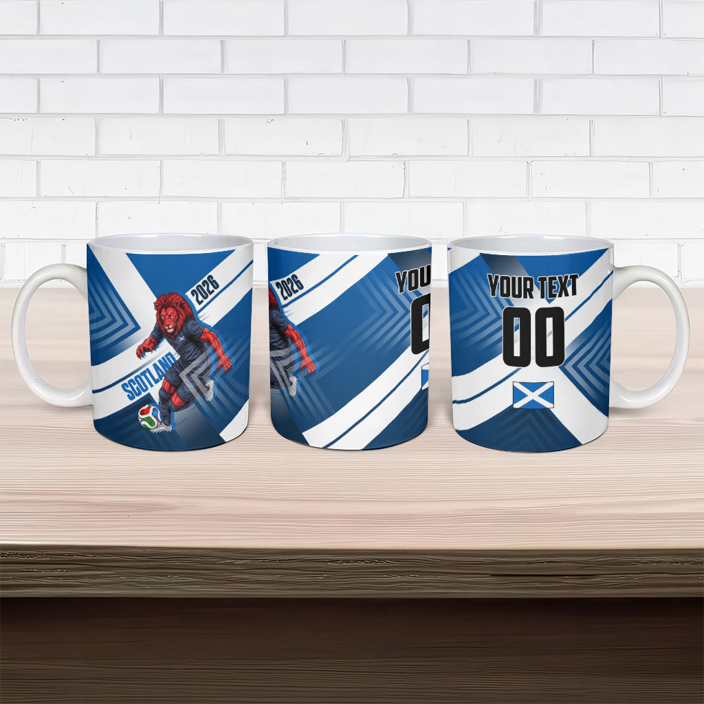 Personalized Scotland Football 2026 Ceramic Mug Scottish Soccer Red Lion Mascot Saltire Cross