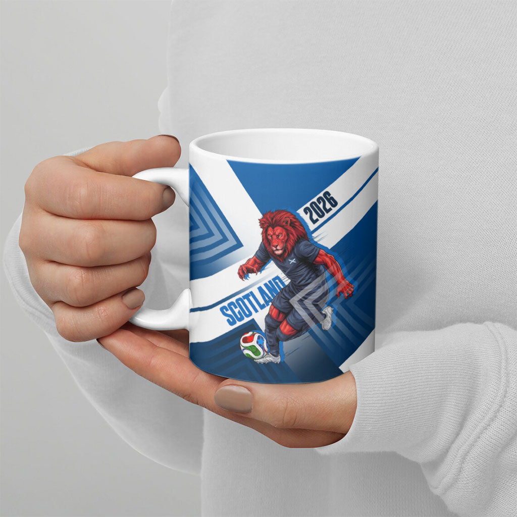 Personalized Scotland Football 2026 Ceramic Mug Scottish Soccer Red Lion Mascot Saltire Cross
