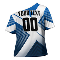 Personalized Scotland Football 2026 Cross Shoulder Shirt Scottish Soccer Red Lion Mascot Saltire Cross