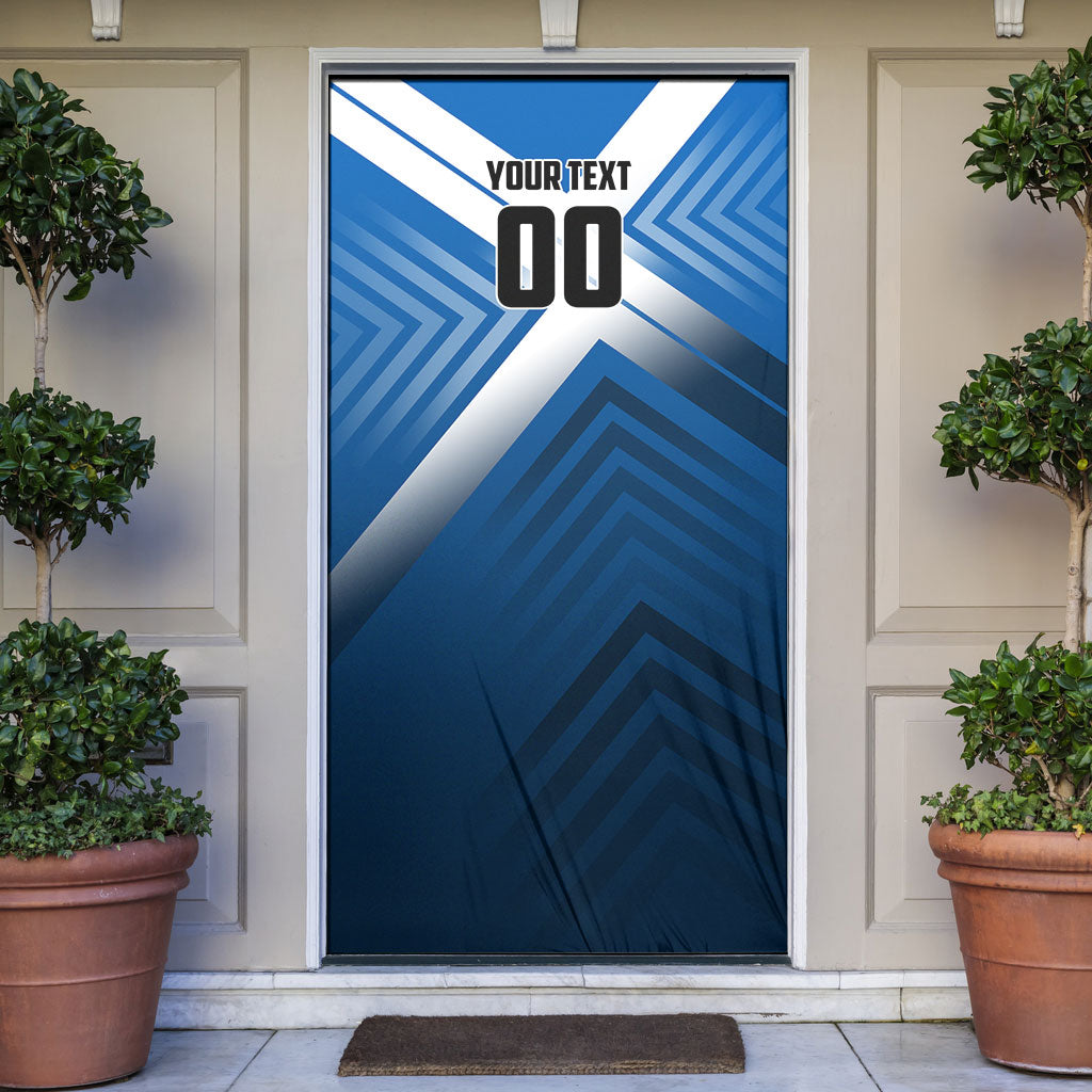 Personalized Scotland Football 2026 Door Cover Scottish Soccer Red Lion Mascot Saltire Cross