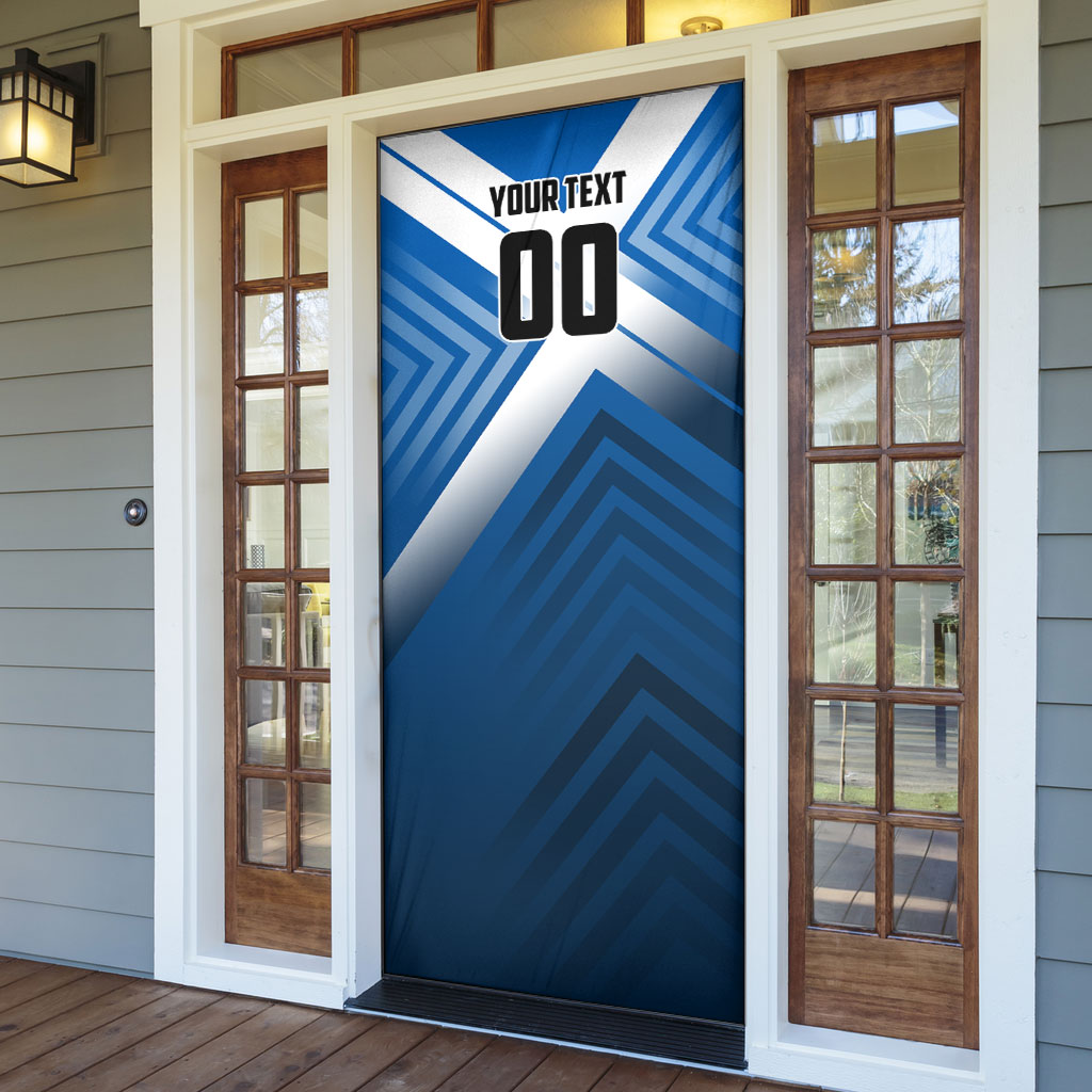 Personalized Scotland Football 2026 Door Cover Scottish Soccer Red Lion Mascot Saltire Cross