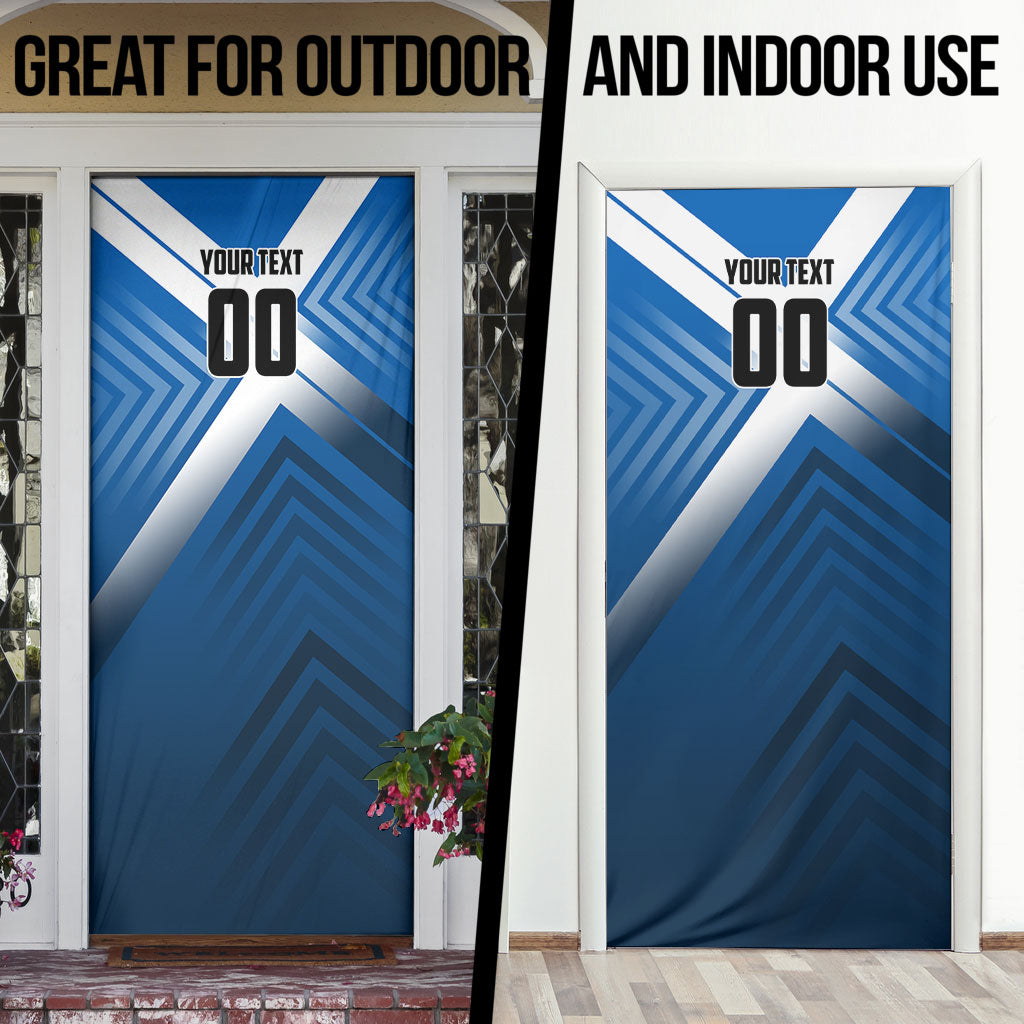 Personalized Scotland Football 2026 Door Cover Scottish Soccer Red Lion Mascot Saltire Cross