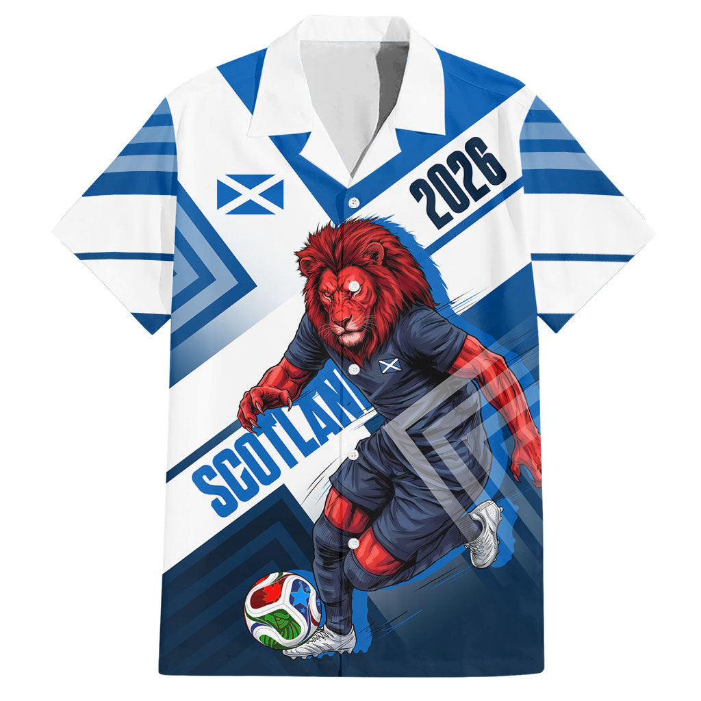 Personalized Scotland Football 2026 Hawaiian Shirt Scottish Soccer Red Lion Mascot Saltire Cross