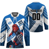 Personalized Scotland Football 2026 Hockey Jersey Scottish Soccer Red Lion Mascot Saltire Cross