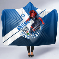 Personalized Scotland Football 2026 Hooded Blanket Scottish Soccer Red Lion Mascot Saltire Cross