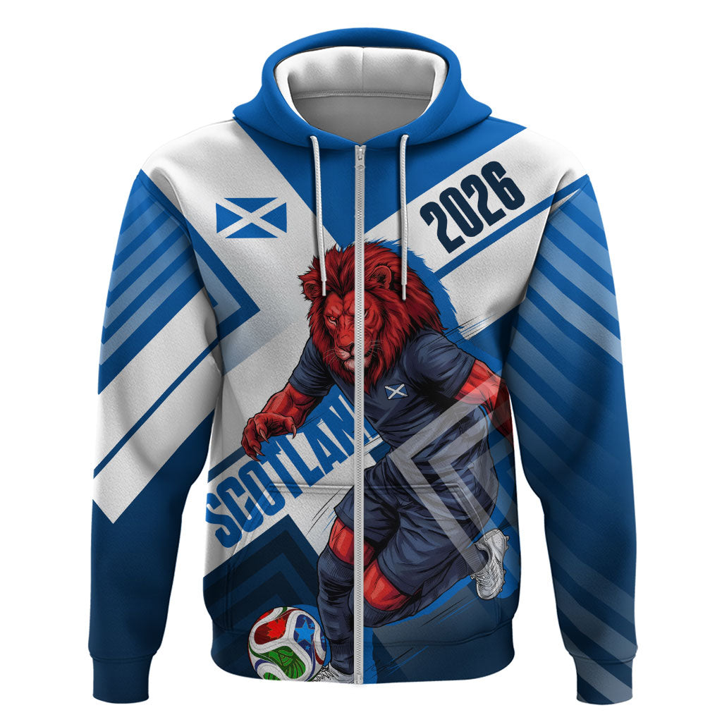 Personalized Scotland Football 2026 Hoodie Scottish Soccer Red Lion Mascot Saltire Cross