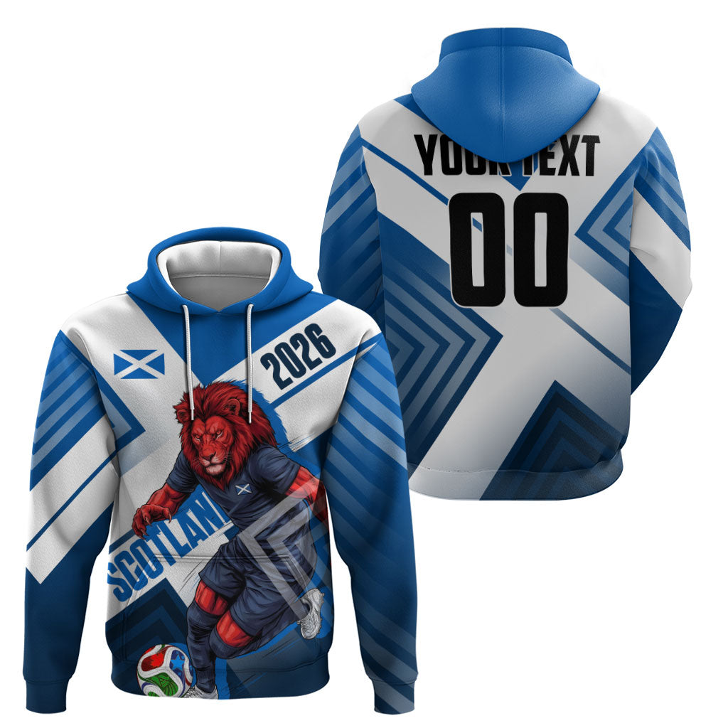 Personalized Scotland Football 2026 Hoodie Scottish Soccer Red Lion Mascot Saltire Cross