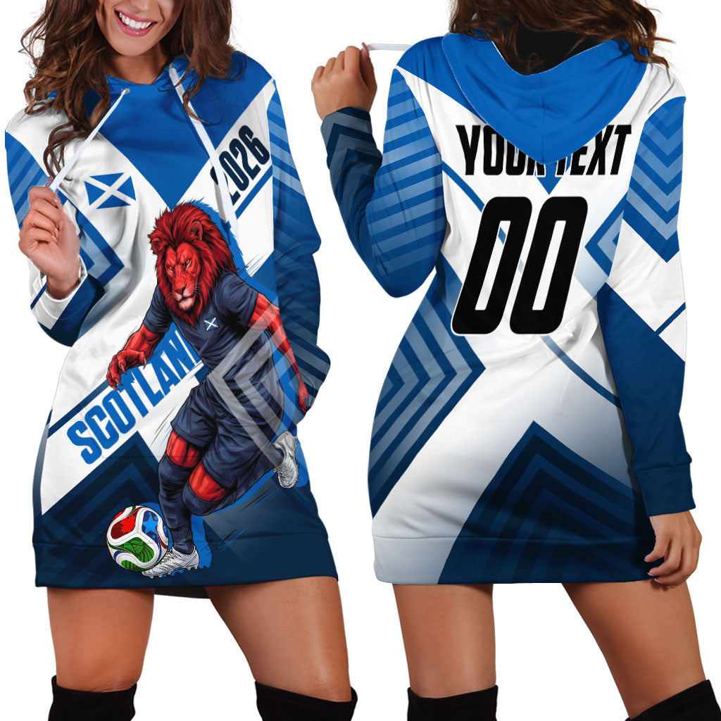Personalized Scotland Football 2026 Hoodie Dress Scottish Soccer Red Lion Mascot Saltire Cross