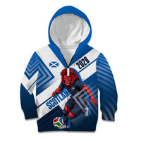 Personalized Scotland Football 2026 Kid Hoodie Scottish Soccer Red Lion Mascot Saltire Cross